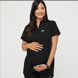 Navy blue Figs maternity scrub top